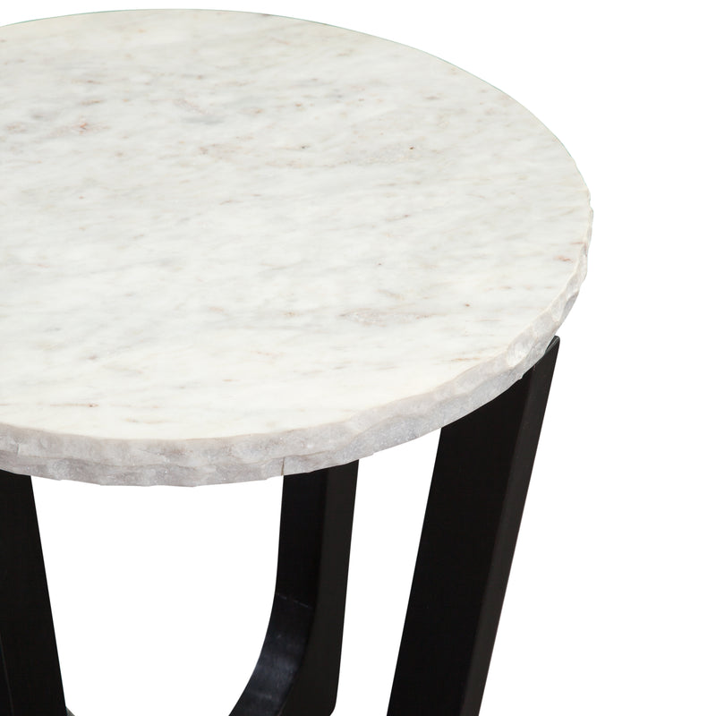 Steve Silver Chrissy White Marble End Table