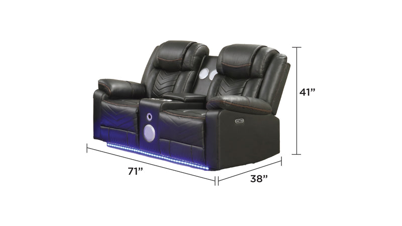Galaxy Home Challenger Black 2pc Living Room Set