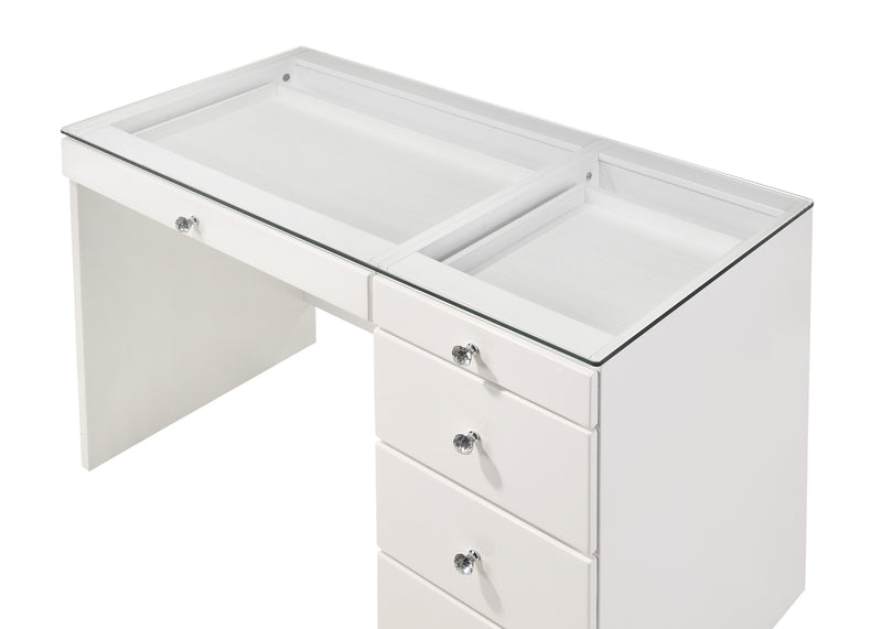 Crown Mark Morgan White Vanity Desk