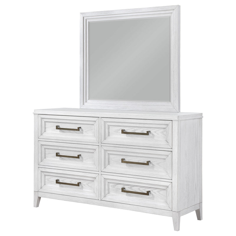 Coaster Furniture Marielle Distressed White Dresser with Mirror
