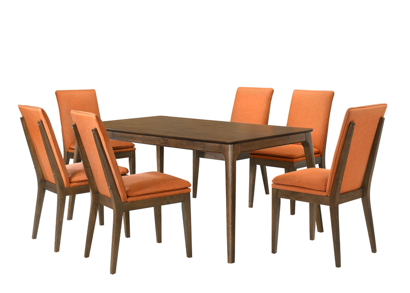 New Classic Furniture Maggie Walnut 7pc Dining Room Set