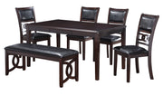 New Classic Furniture Gia Ebony 6pc Dining Room Set DT-4CH-BN