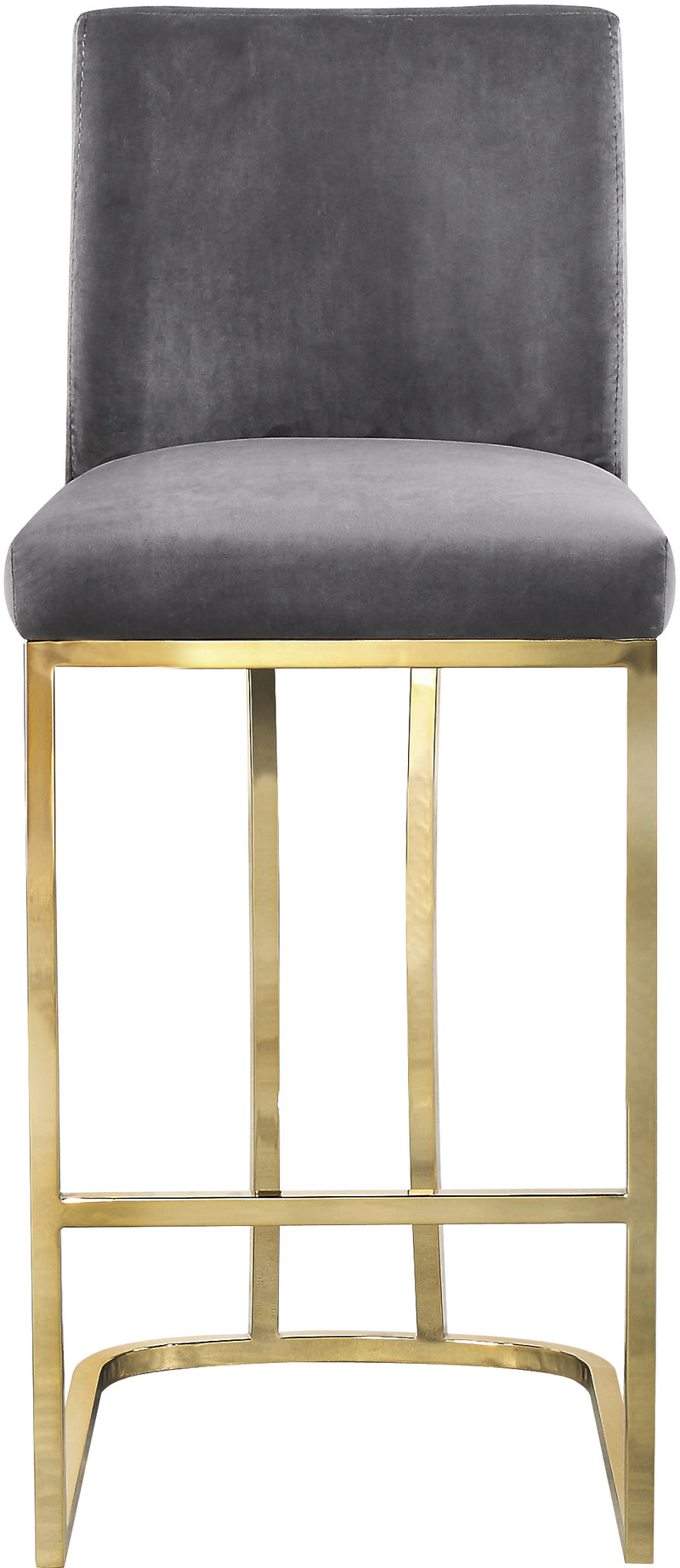 Meridian Furniture Heidi Cream Velvet Gold Counter Height Stool