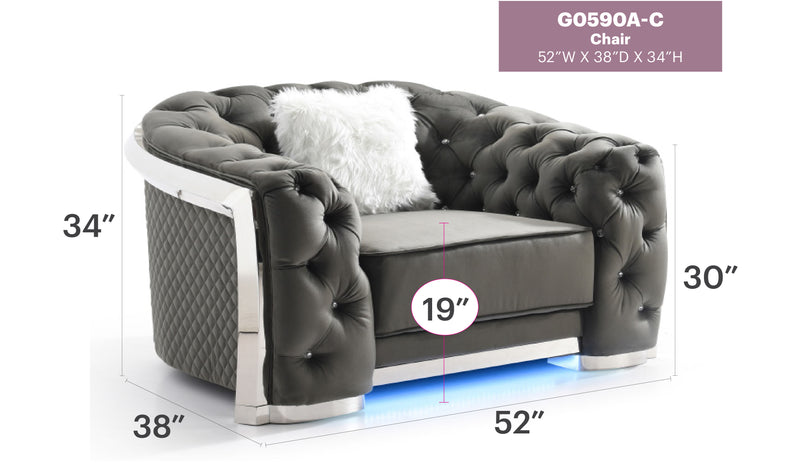 Glory Furniture Sapphire Gray Chair