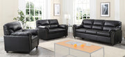 Glory Furniture Olney Black Faux Leather 3pc Living Room Set