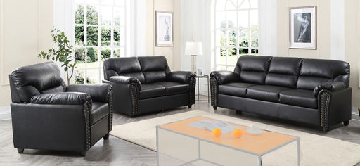 Glory Furniture Olney Black Faux Leather 3pc Living Room Set