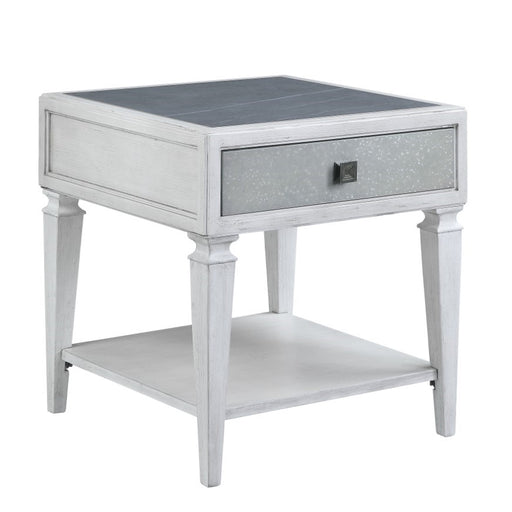 Acme Furniture Katia Rustic Gray Weathered White End Table