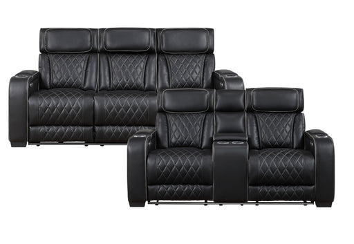 Home Elegance Fairway Black Power 2pc Living Room Set