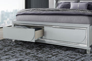Global Furniture Caleb Silver King Bed with LED