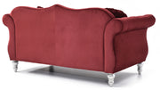 Glory Furniture Hollywood Burgundy Velvet Fabric Loveseat