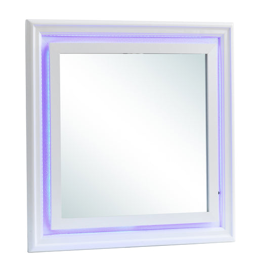 Glory Furniture Lorana White Pearl LED Mirror