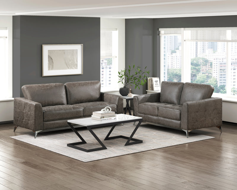 Home Elegance Cazon Brown Gray Love Seat