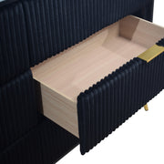 New Classic Furniture Kailani Black Velvet Dresser And Mirror