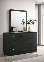 Coaster Furniture Cavelle Black 6 Drawer Dresser and Mirror