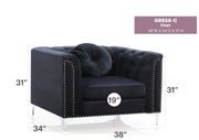 Glory Furniture Pompano Black Velvet Chair