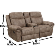 Steve Silver Nashville Cocoa Glider Recliner Console Loveseat