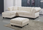 Meridian Furniture Sabrina Navy Velvet 2pc Reversible Sectional