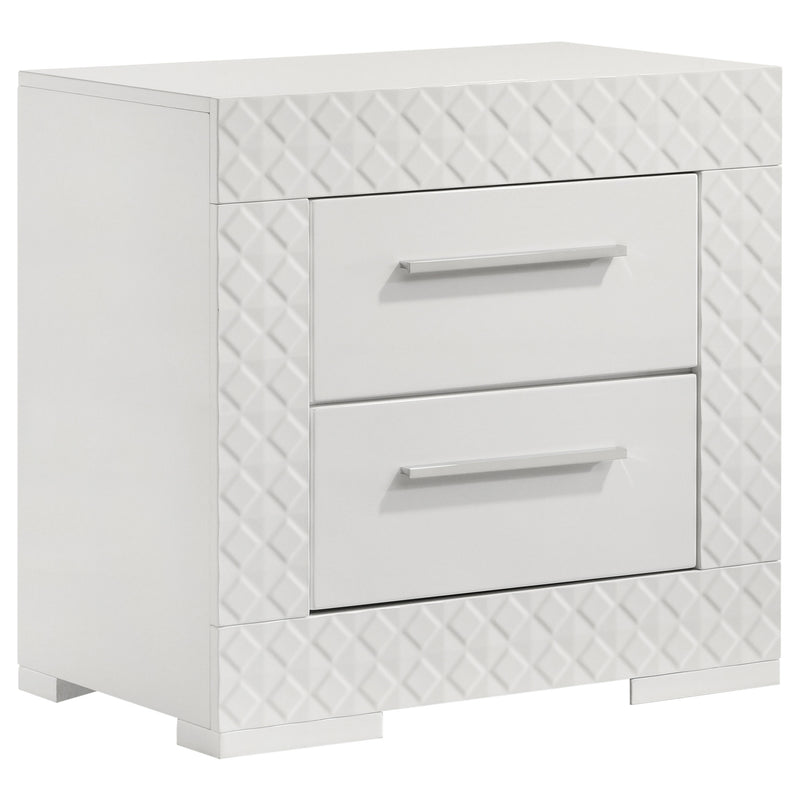 Coaster Furniture Ives White High Gloss Nightstand