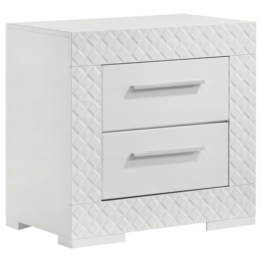 Coaster Furniture Ives White High Gloss Nightstand
