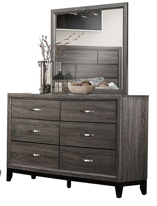 Home Elegance Davi Gray Dresser and Mirror