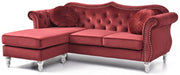 Glory Furniture Hollywood Burgundy Sofa Chaise