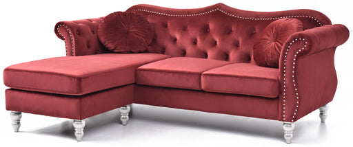Glory Furniture Hollywood Burgundy Sofa Chaise