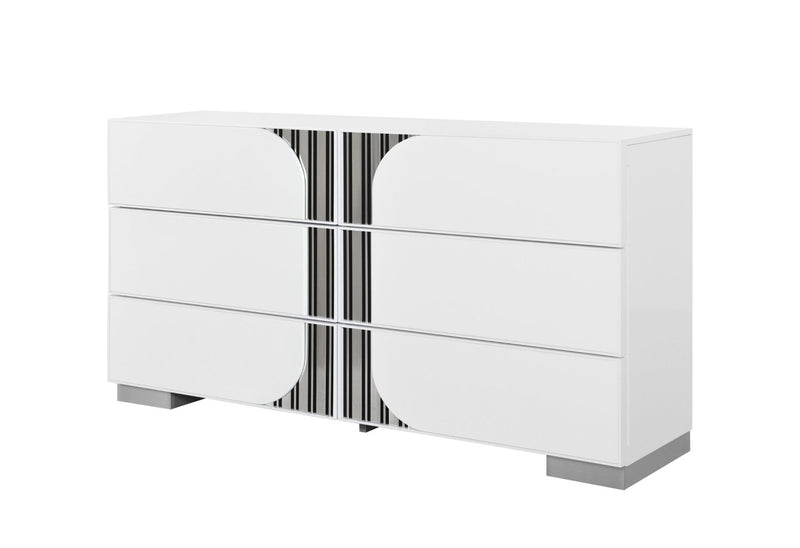 Global Furniture Talia White Dresser and Mirror