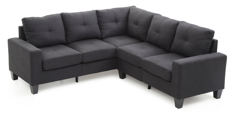 Glory Furniture Newbury Black Fabric Sectional