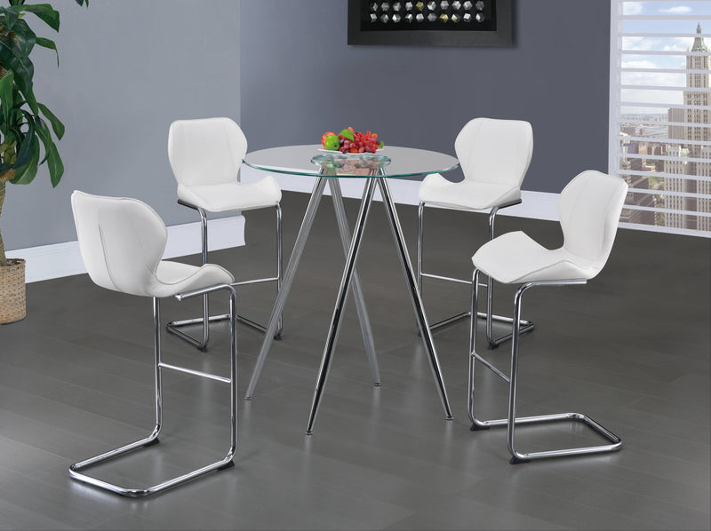 Global Furniture D1503-D1446 White 5pc Bar Set