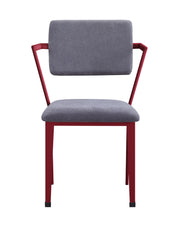 Acme Furniture Cargo Gray Fabric Red Metal Desk and Chair Set