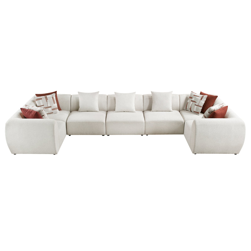 Home Elegance Franz Beige Fabric 7pc Modular Sectional