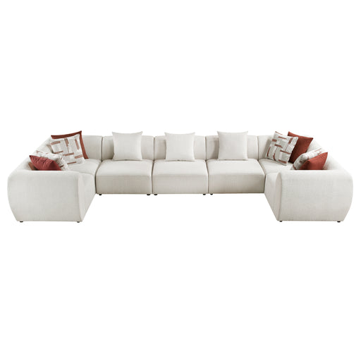 Home Elegance Franz Beige Fabric 7pc Modular Sectional