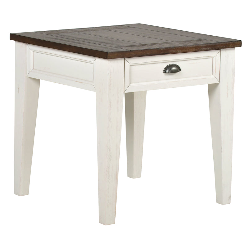 Steve Silver Cayla Dark Oak White End Table