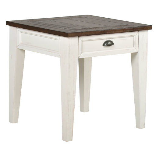 Steve Silver Cayla Dark Oak White End Table