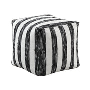 Home Elegance Easley Black White Fabric Pouf