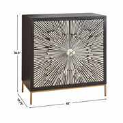 Steve Silver Amika Black White 2 Door Sunburst Boneinlay Sideboard