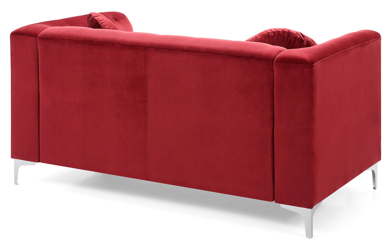 Glory Furniture Pompano Burgundy Velvet Loveseat