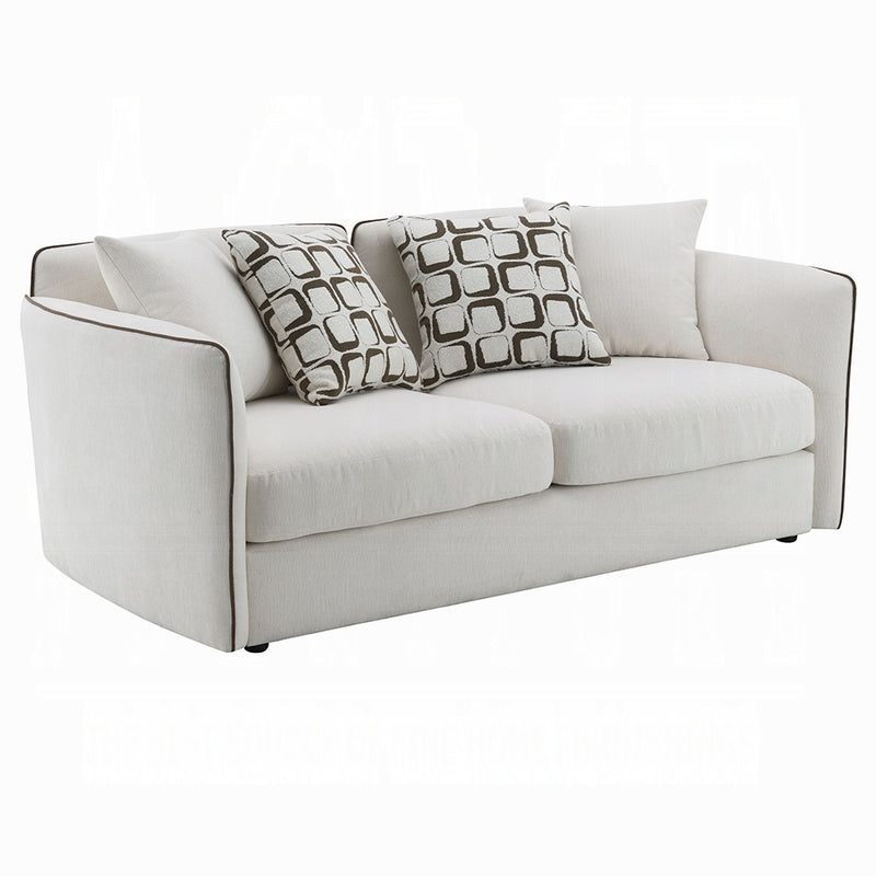 Acme Furniture Yolanda Beige Loveseat with 4 Pillows