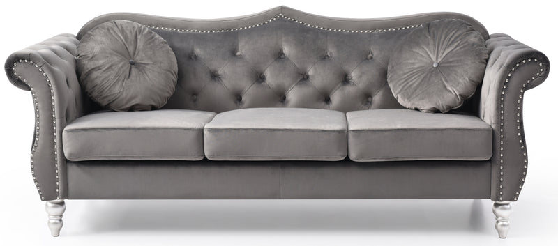 Glory Furniture Hollywood Black Velvet Fabric Sofa