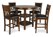 New Classic Furniture Gia Brown Round 5pc Counter Height Set