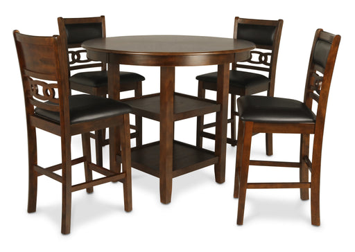 New Classic Furniture Gia Brown Round 5pc Counter Height Set
