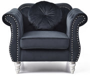Glory Furniture Hollywood Navy Blue Velvet Fabric Chair