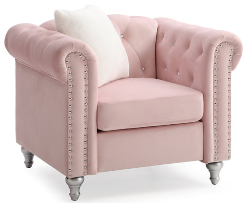 Glory Furniture Raisa Pink Velvet Chair