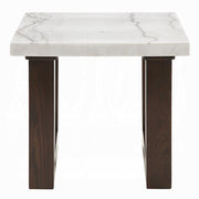 Acme Furniture Edwyn White Natural 3pc Coffee Table Set