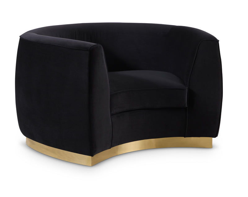Meridian Furniture Julian Black Velvet Gold Chair