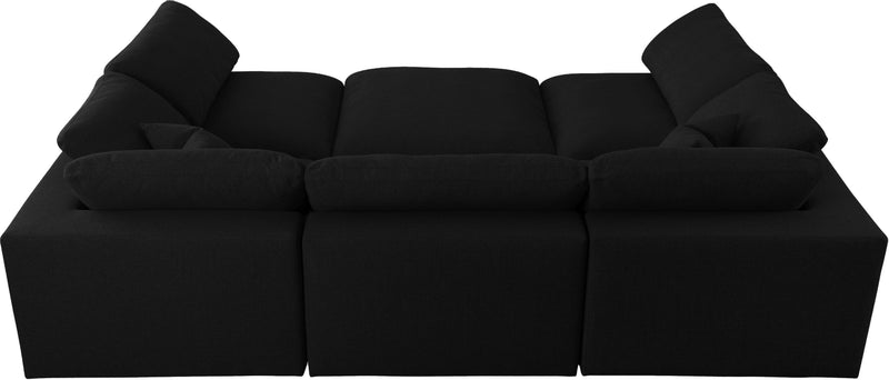 Meridian Furniture Serene Black Fabric 6pc Modular Sectional