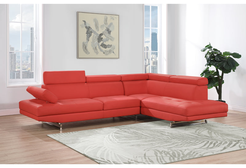 Global Furniture U9784 Red Right Arm Facing Sectional