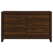 Coaster Furniture Welsley Walnut Brown 6 Drawer Dresser