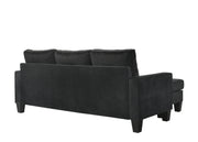 Glory Furniture Jessica Gray Velvet Sofa Chaise