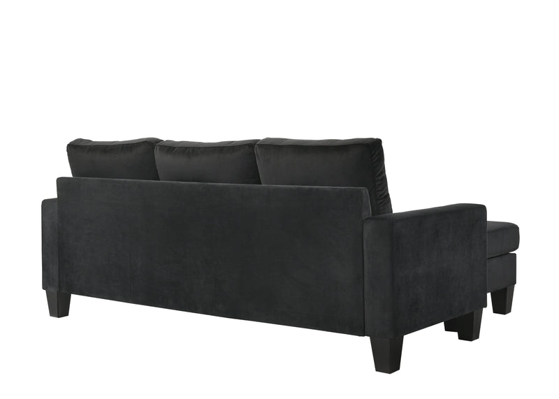 Glory Furniture Jessica Gray Velvet Sofa Chaise